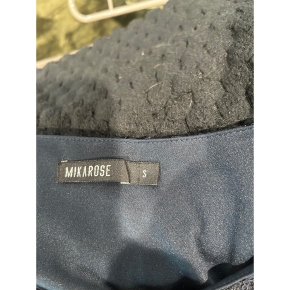 Mikarose Navy Blue Lace Modest Fit & Flare Dress Short Sleeve Small S Wedding - Picture 6 of 7